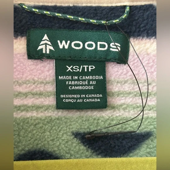 WOODS Half-Zip Fleece Pullover in Pastel Geo Stripe - Picture 8 of 8